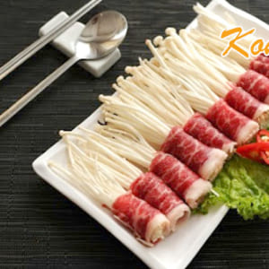 Món bò cuốn nấm kim châm ngon nhúng lẩu ròn sần sật
