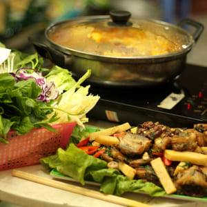 Món nhậu lẩu ếch ngon