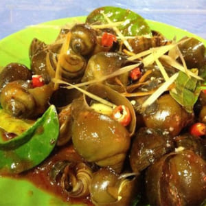 Món nhậu ốc xào ngon KOm9