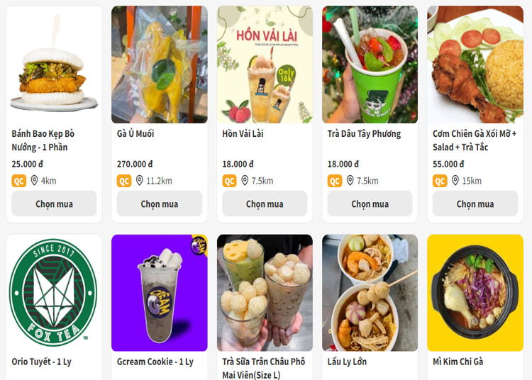 Top 8 app dat do an khuya Loship Ha Noi