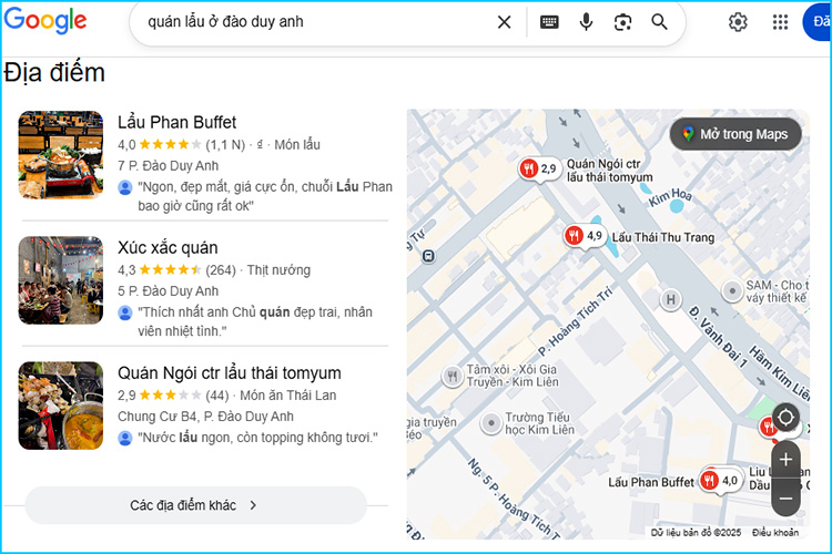 Các quán lẩu ở Đào Duy Anh cực hấp dẫn giá bình dân