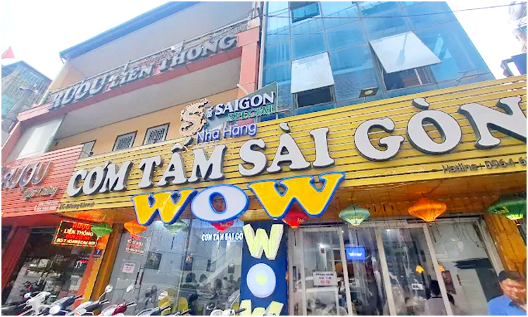 quan ban com tam Wow tai quan Dong Da, Ha Noi
