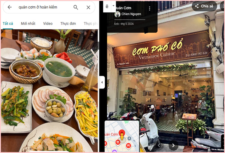 quan com pho Co o quan Hoan Kiem