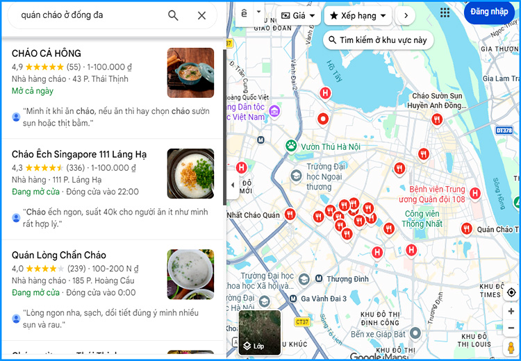 Các quán bán cháo tại quận Đống Đa ngon ở gần bạn !
